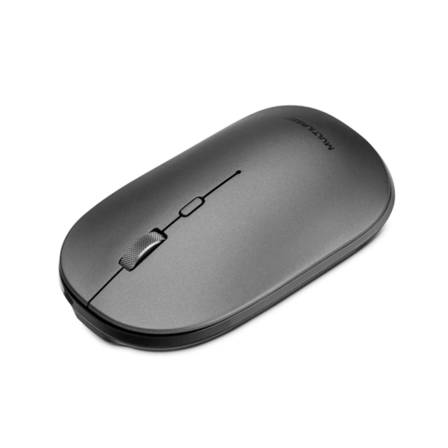 Mouse Sem Fio Bt+2.4Ghz 1600dpi Pilha Inclusa Multilaser Grafite