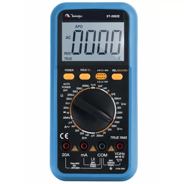 Multímetro Digital ET2082E 20A 600v - MINIPA Multímetro Digital ET2082E 20A 600v - MINIPA