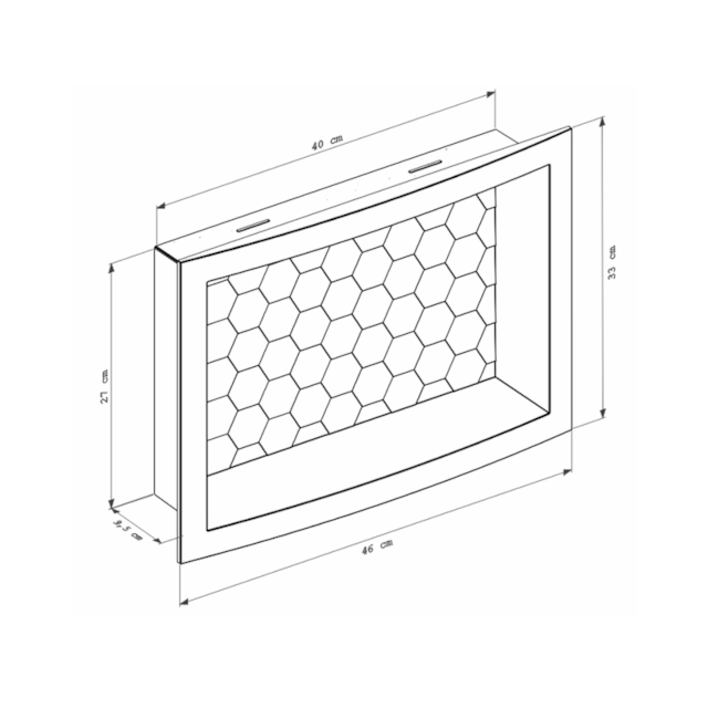 Nicho para Banheiro 460mm Chumbo - COZIMAX