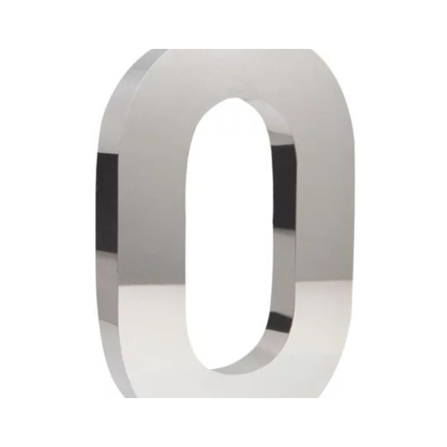Número 0 (zero) em Aço Inox 15cm - UNIÃO INOX Número 0 (zero) em Aço Inox 15cm - UNIÃO INOX