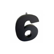 Número 6 (seis) em Aço Galvalume Preto 10cm - UNIÃO INOX Número 6 (seis) em Aço Galvalume Preto 10cm - UNIÃO INOX