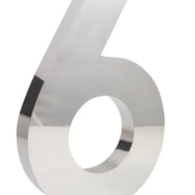 Número 6 (seis) em Aço Inox 15cm - UNIÃO INOX Número 6 (seis) em Aço Inox 15cm - UNIÃO INOX