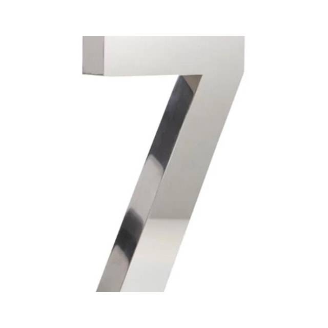 Número 7 (sete) em Aço Inox 15cm - UNIÃO INOX Número 7 (sete) em Aço Inox 15cm - UNIÃO INOX