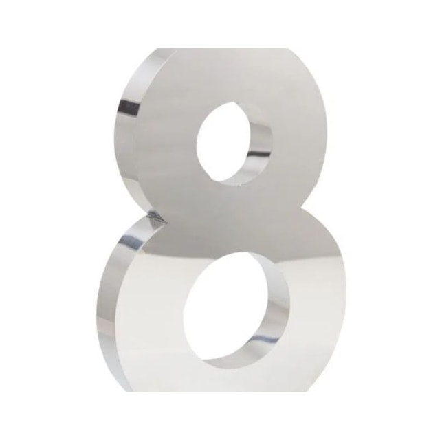 Número 8 (oito) em Aço Inox 15cm - UNIÃO INOX Número 8 (oito) em Aço Inox 15cm - UNIÃO INOX