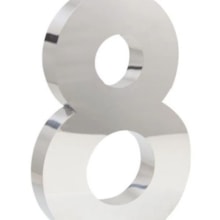 Número 8 (oito) em Aço Inox 15cm - UNIÃO INOX Número 8 (oito) em Aço Inox 15cm - UNIÃO INOX