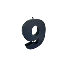 Número 9 (nove) em Aço Galvalume Preto 10cm - UNIÃO INOX Número 9 (nove) em Aço Galvalume Preto 10cm - UNIÃO INOX