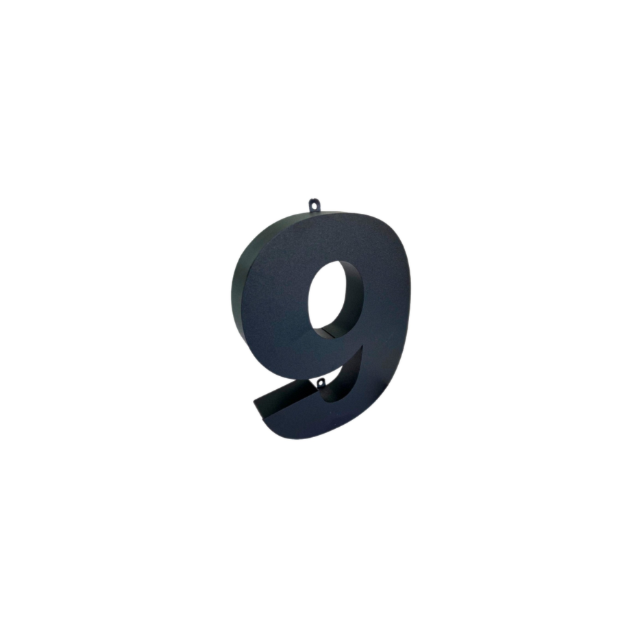 Número 9 (nove) em Aço Galvalume Preto 10cm - UNIÃO INOX Número 9 (nove) em Aço Galvalume Preto 10cm - UNIÃO INOX