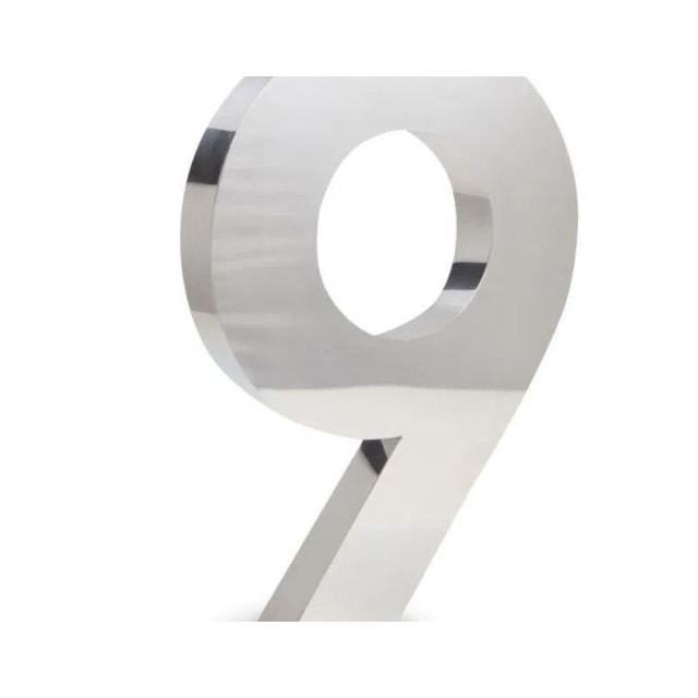 Número 9 (nove) em Aço Inox 15cm - UNIÃO INOX Número 9 (nove) em Aço Inox 15cm - UNIÃO INOX