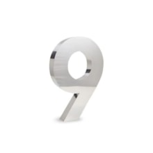 Número 9 (nove) em Aço Inox 15cm - UNIÃO INOX Número 9 (nove) em Aço Inox 15cm - UNIÃO INOX
