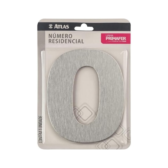 Número em Aço 0 Adesivo ACM - ATLAS Número em Aço 0 Adesivo ACM - ATLAS