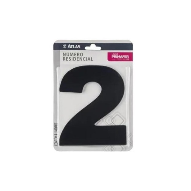 Número em Aço 2 Adesivo Preto - ATLAS Número em Aço 2 Adesivo Preto - ATLAS