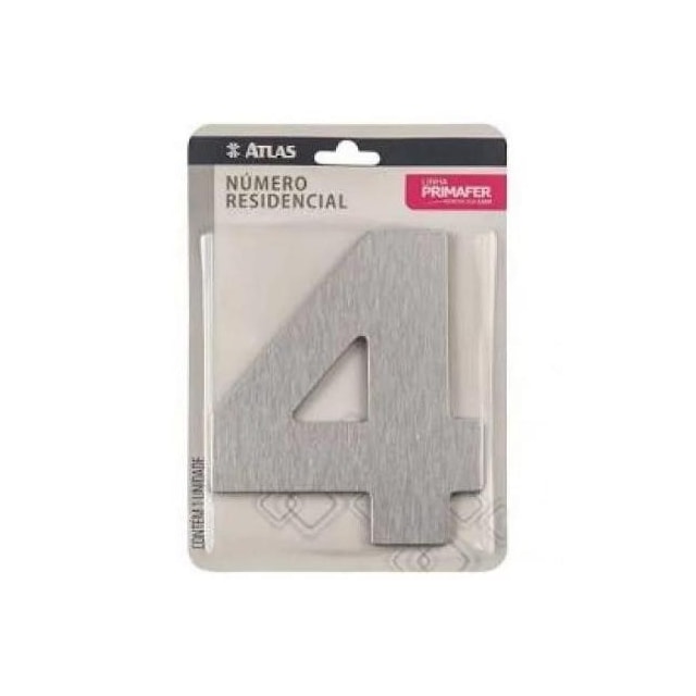 Número em Aço 4 Adesivo ACM - ATLAS Número em Aço 4 Adesivo ACM - ATLAS