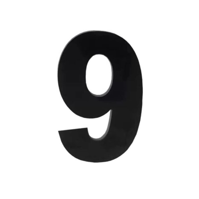 Número em Aço 9 Adesivo Preto - ATLAS Número em Aço 9 Adesivo Preto - ATLAS