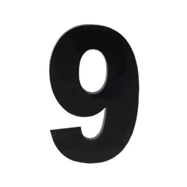 Número em Aço 9 Adesivo Preto - ATLAS Número em Aço 9 Adesivo Preto - ATLAS