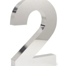 Número em Aço Inox 2 20cm - União Inox Número em Aço Inox 2 20cm - União Inox
