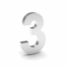 Número em Aço Inox 3 20cm - União Inox Número em Aço Inox 3 20cm - União Inox