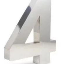 Número em Aço Inox 4 20cm - União Inox Número em Aço Inox 4 20cm - União Inox
