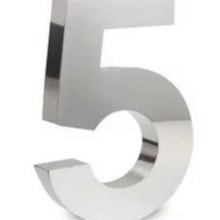Número em Aço Inox 5 20cm - União Inox Número em Aço Inox 5 20cm - União Inox