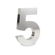 Número em Aço Inox 5 20cm - União Inox Número em Aço Inox 5 20cm - União Inox