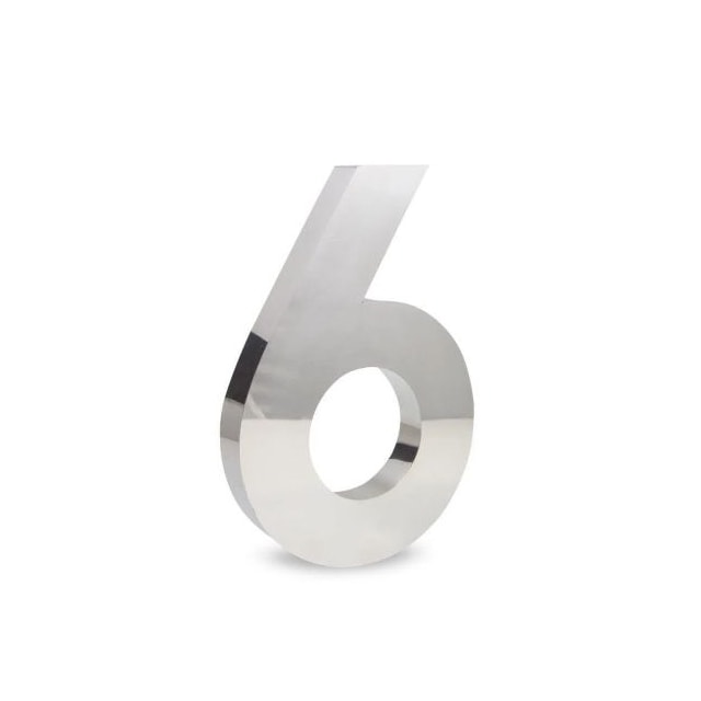 Número em Aço Inox 6 20cm - União Inox Número em Aço Inox 6 20cm - União Inox