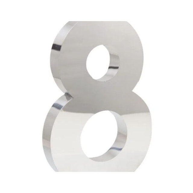 Número em Aço Inox 8 20cm - União Inox Número em Aço Inox 8 20cm - União Inox