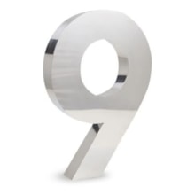 Número em Aço Inox 9 20cm - União Inox Número em Aço Inox 9 20cm - União Inox