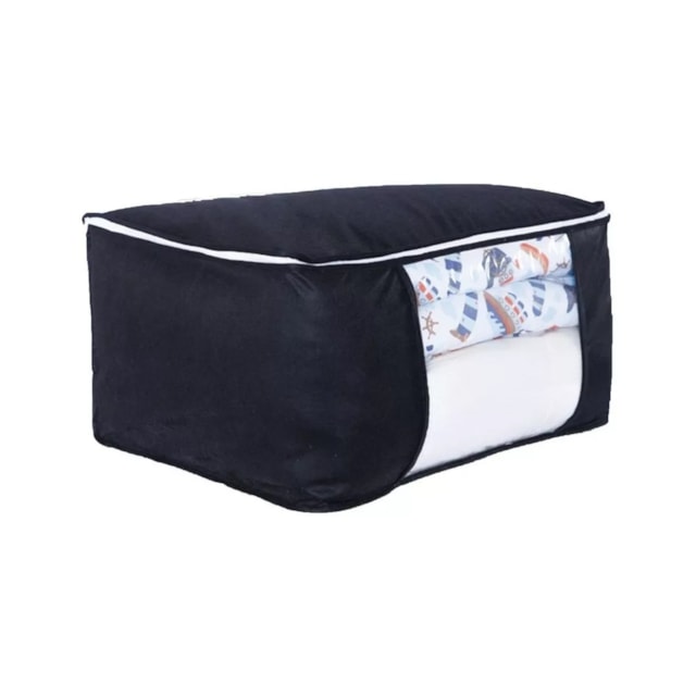 Organizador De Guarda Roupa Multiuso Saco Com Zíper Preto Organizador De Guarda Roupa Multiuso Saco Com Zíper Preto