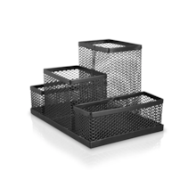 Organizador de Mesa Aramado 4 Compartimentos Preto Keep - EI138