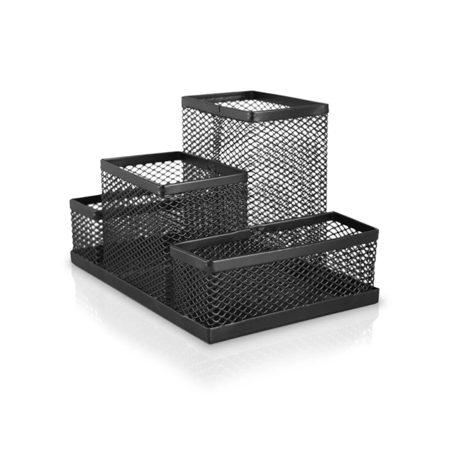 Organizador de Mesa Aramado 4 Compartimentos Preto Keep - EI138