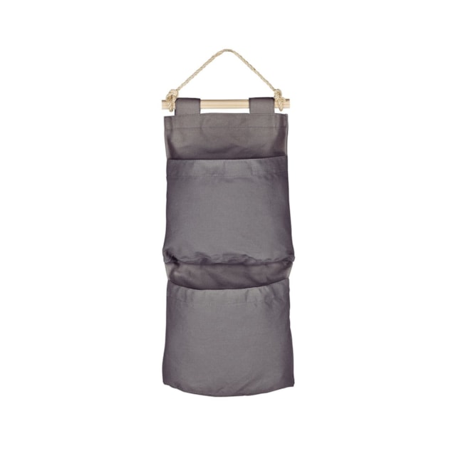 Organizador Tramontina com 2 Bolsos e Corda para Pendurar Cinza