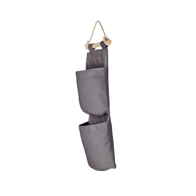 Organizador Tramontina com 2 Bolsos e Corda para Pendurar Cinza