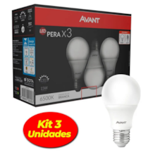 Pack com 3 Lâmpadas LED Pêra 15w 6500k - AVANT