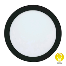 Painel de Alumínio LED para Embutir Redondo Preto 18W 3000K - DILUX Painel de Alumínio LED para Embutir Redondo Preto 18W 3000K - DILUX
