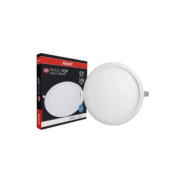 Painel de LED de Embutir 24W Redondo 6500k - AVANT Painel de LED de Embutir 24W Redondo 6500k - AVANT