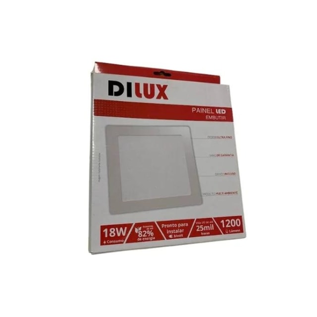 Painel de Led para Embutir Quadrado 18w 6500k Branco - DILUX