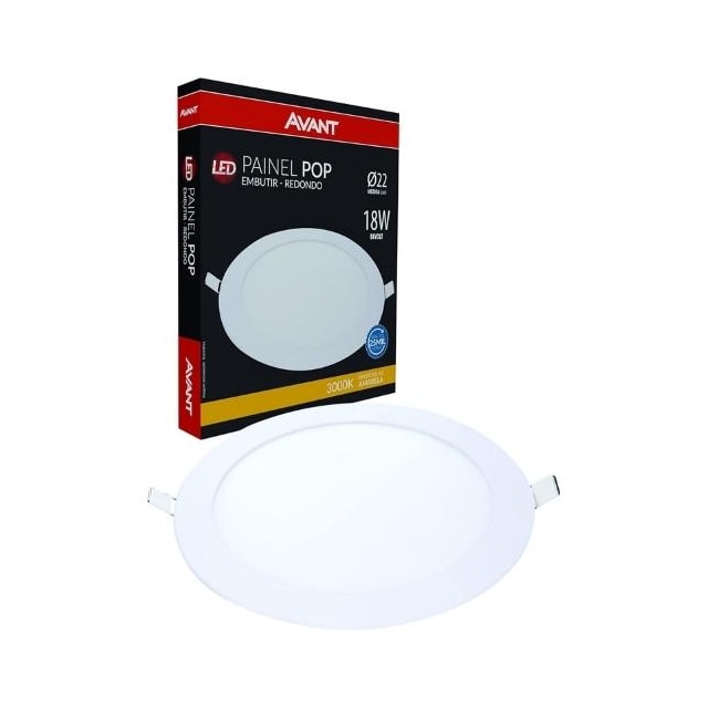 Painel de Led para Embutir Redondo 18w 6500k - AVANT Painel de Led para Embutir Redondo 18w 6500k - AVANT