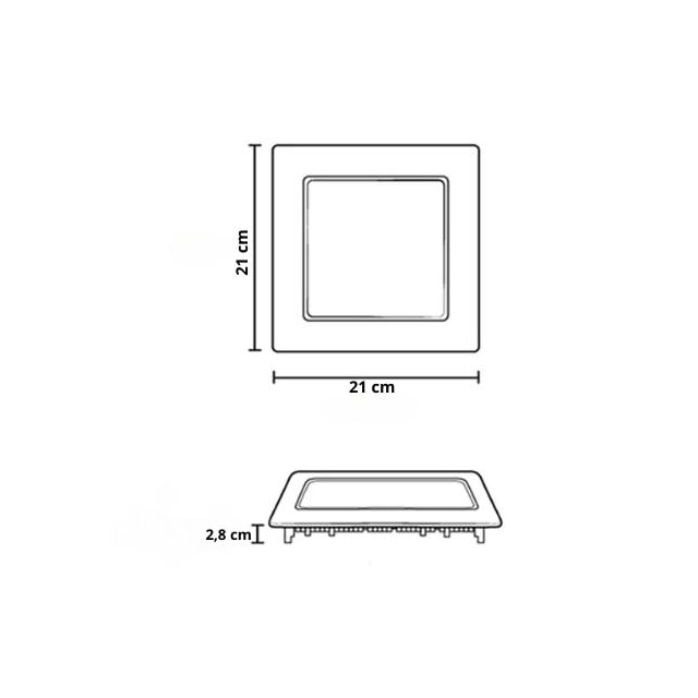 Painel de Led para Sobrepor Quadrado 18w 6500k Cobre - Dilux