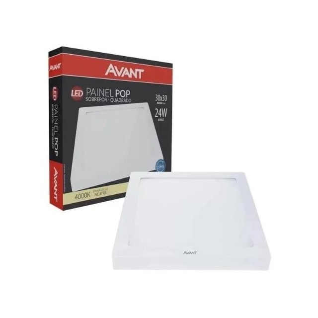 Painel de LED para Sobrepor Quadrado 24W 4000K - AVANT Painel de LED para Sobrepor Quadrado 24W 4000K - AVANT