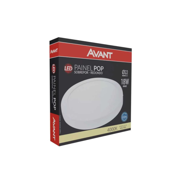 Painel de LED para Sobrepor Redondo 18W 4000K - AVANT