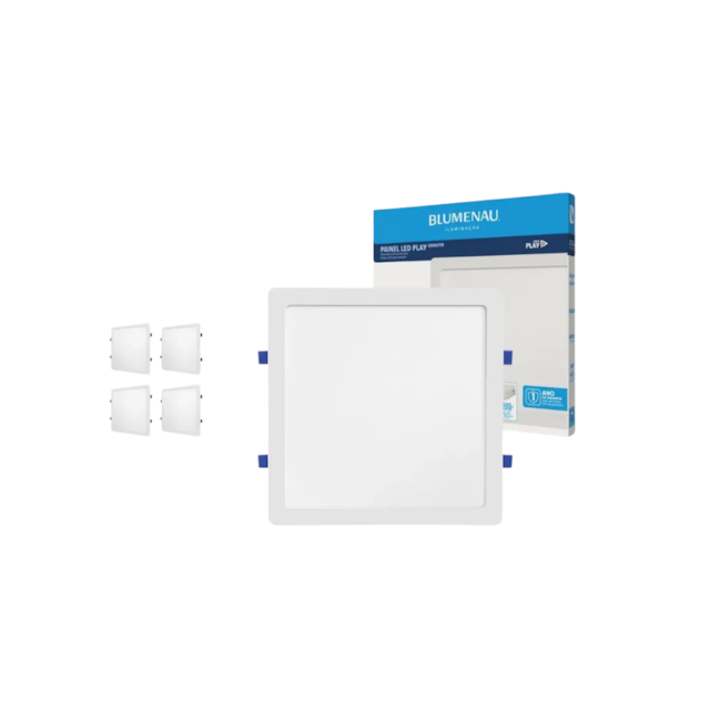 Painel de LED Tech Slim p/ Embutir Quadrado Branco 6500K 18W - BLUMENAU