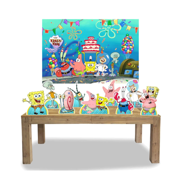 Painel + Display Decoração De Festa Infantil Bob Esponja