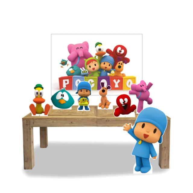 Painel + Displays Decoração de Festa Infantil Pocoyo menino