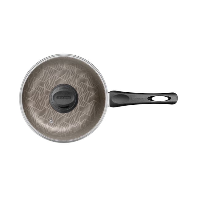 Panela Tramontina Paris em Alumínio Antiaderente Vermelho com Tampa de Vidro 16 cm Panela Tramontina Paris em Alumínio Antiaderente Vermelho com Tampa de Vidro 16 cm