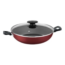 Panela Wok de Aluminio 28cm Loreto Vermelho Tramontina Panela Wok de Aluminio 28cm Loreto Vermelho Tramontina