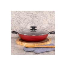 Panela Wok de Aluminio 28cm Loreto Vermelho Tramontina Panela Wok de Aluminio 28cm Loreto Vermelho Tramontina