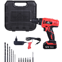 Parafusadeira 12v Bateria Bivolt Kit 50 Peças - WORKER Parafusadeira 12v Bateria Bivolt Kit 50 Peças - WORKER
