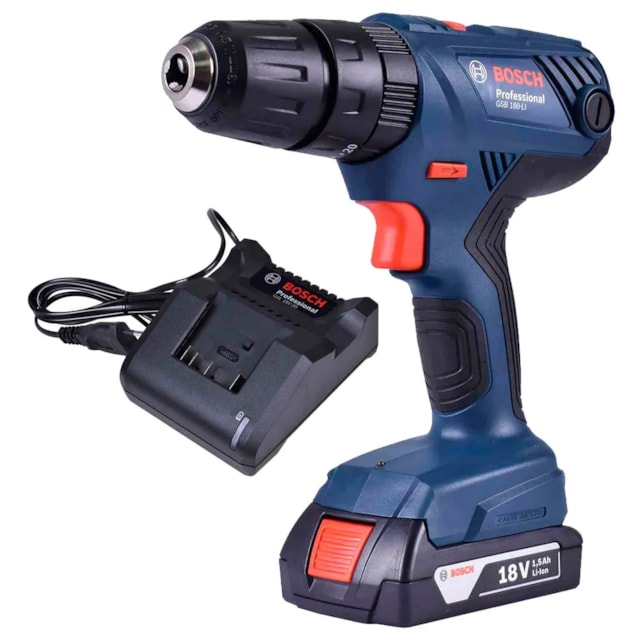 Parafusadeira Furadeira GSB 180 LI com Baterias - BOSCH Parafusadeira Furadeira GSB 180 LI com Baterias - BOSCH
