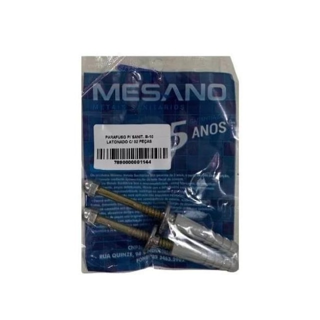 Parafuso Latonado para Vaso Sanitário 2 Peças - MESANO Parafuso Latonado para Vaso Sanitário 2 Peças - MESANO
