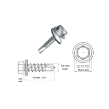 Parafuso Sextavado Auto Brocante 12 x 3/4 Zincado Branco - JOMARCA