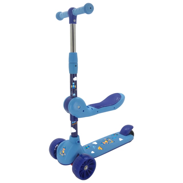 Patinete 2x1 Luz Som 3 Rodas Zippy Toys Azul